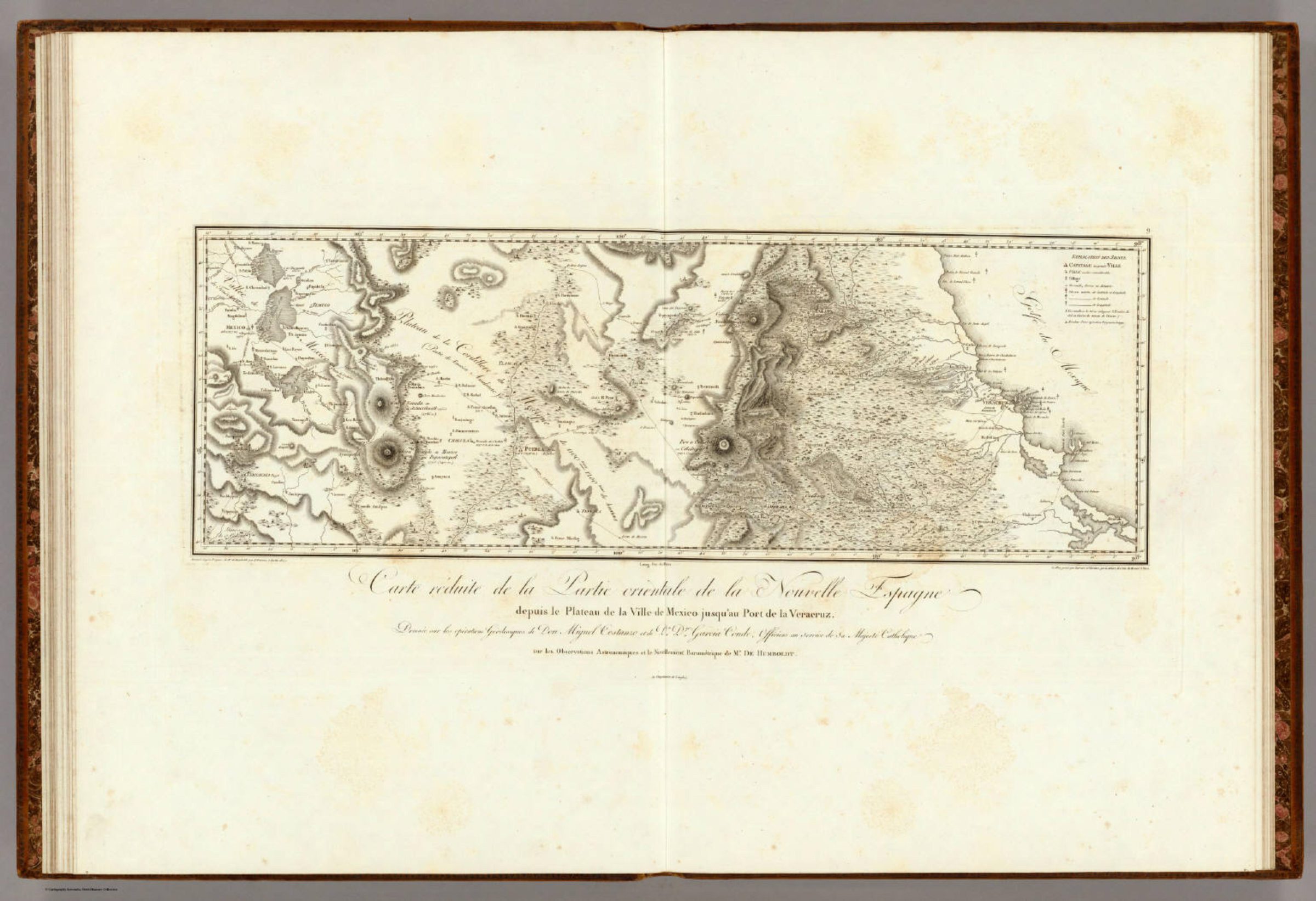 El camino de México a Veracruz en 1807. La defensa de 1821 cerró ese paso en Córdoba, entre el puerto y la capital.