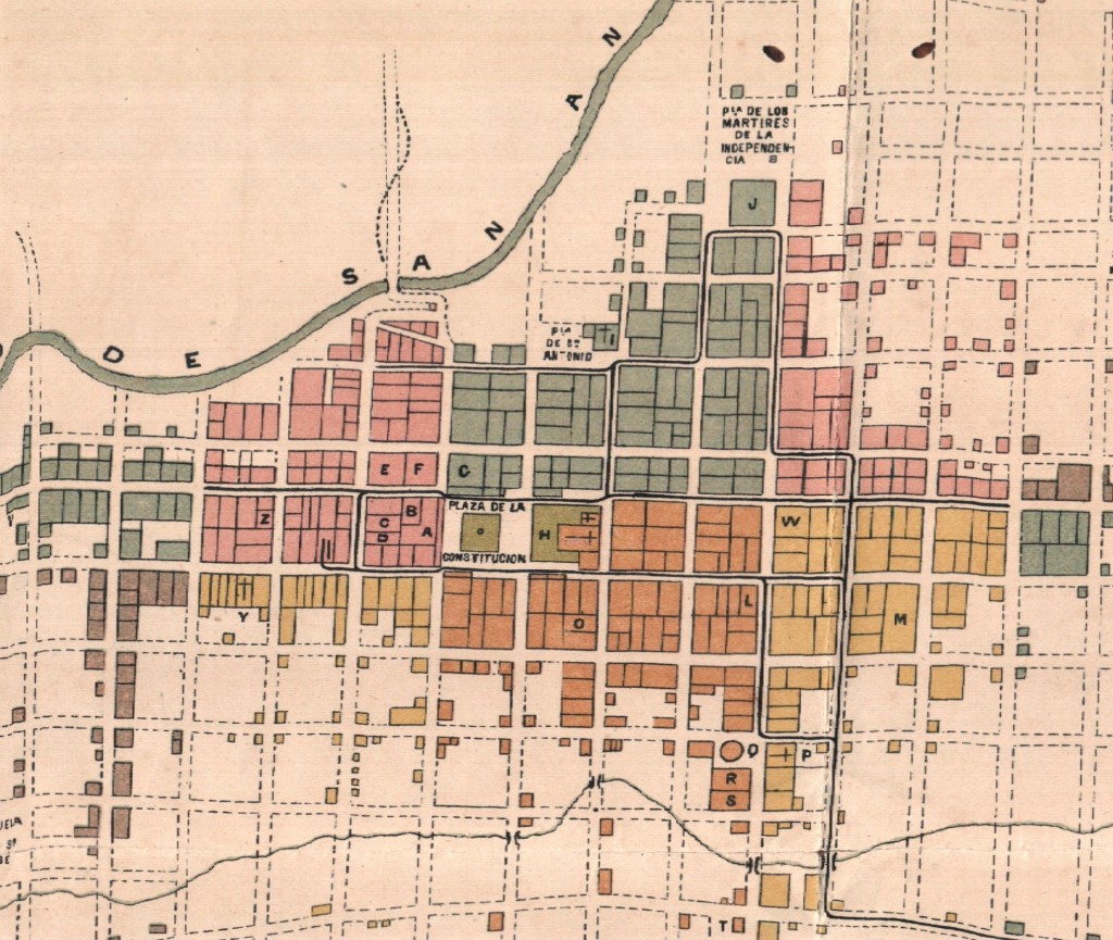 Plano del centro histórico de Córdoba.